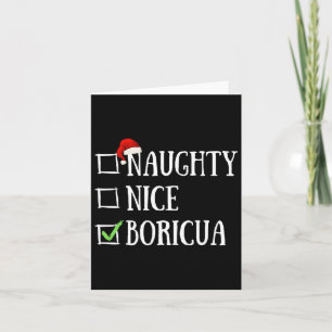 Unartig Nett Boricua Lustig Puerto Rico Weihnachts Karte
