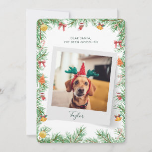 Unartig oder Artig Hund Foto Benutzerdefinierte We Feiertagskarte