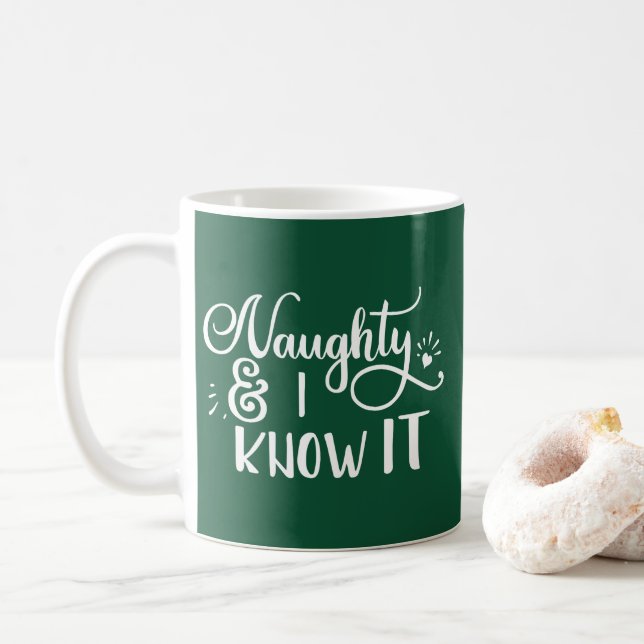 unartig und ich weiß es Funny Christmas Kaffeetasse (Mit Donut)
