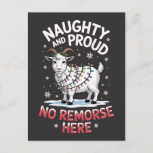 Unartig und stolz Keine Reue Lustiges Weihnachtssc Postkarte
