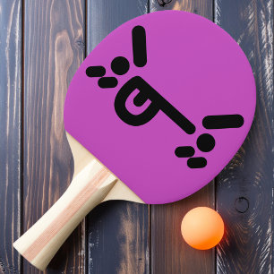 Unartige Böse Gesicht Lila Ping Pong Schläger Tischtennis Schläger