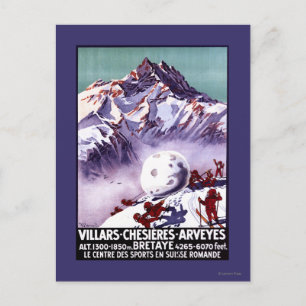 Unartige Gnome machen riesigen Schneeball Poster Postkarte
