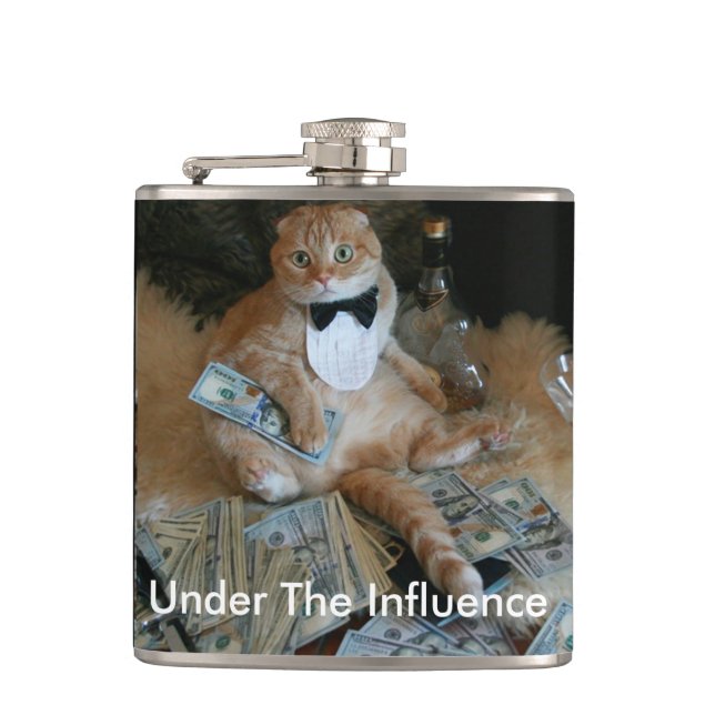 Unartige Katze Flachmann (Vorderseite)