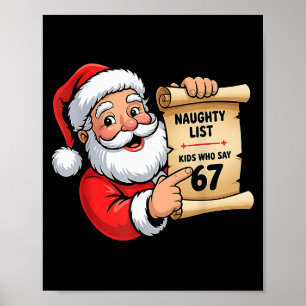 Unartige Liste Kinder, die 67 Weihnachten Six Seve Poster