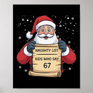 Unartige Liste Kinder, die 67 Weihnachten Six Seve Poster