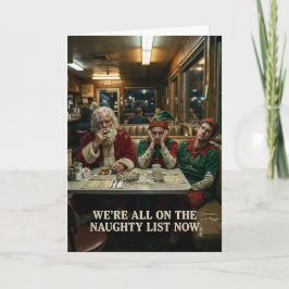 Unartige Liste Santa-Elfen-Diner-Dunkler Humor Karte