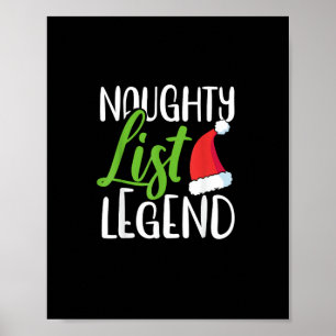 Unartige nette Feiertagsliste Lustiger saisonaler Poster