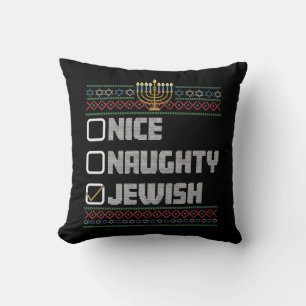 Unartige nette jüdische Santa hässliche Weihnachte Kissen