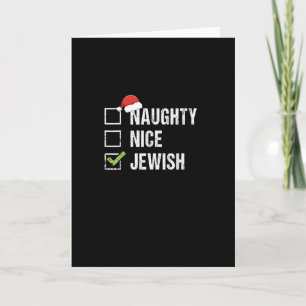 Unartige nette jüdische Weihnachten Santa Karte