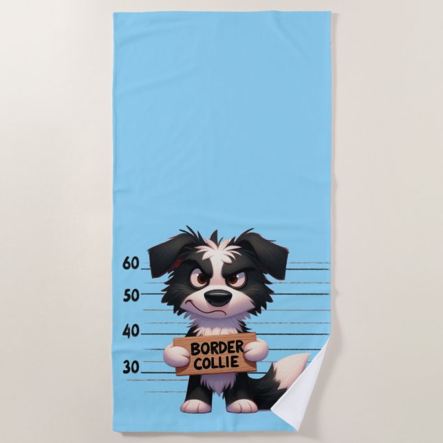Unartiger Border Collie Strandtuch (Vorderseite)