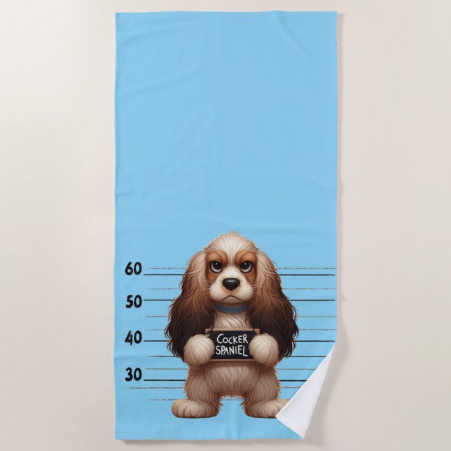 Unartiger Cocker Spaniel Strandtuch (Vorderseite)