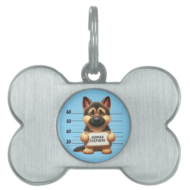 Unartiger Deutscher Schäferhund Tiermarke (Vorderseite)