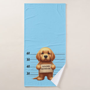 Unartiger Golden Retriever Badehandtuch