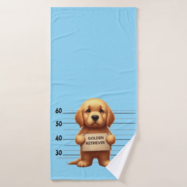 Unartiger Golden Retriever Badehandtuch (Badehandtuch)