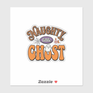 Unartiger Kleiner Geist Vintage-Halloween-Shirt-De Aufkleber