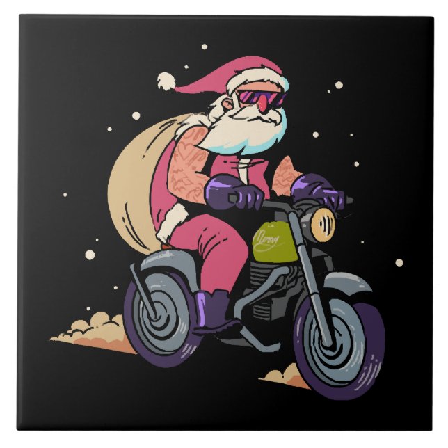 Unartiger Weihnachtsmann Fliese (Vorderseite)