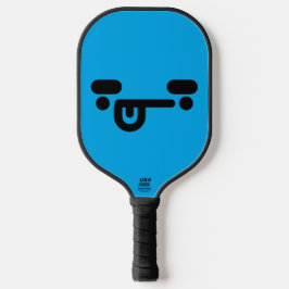 Unartiges verwirrtes Gesicht Blau Pickleball Schläger