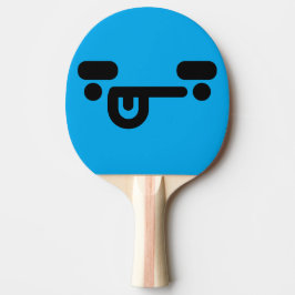 Unartiges verwirrtes Gesicht Blau Tischtennis Schläger