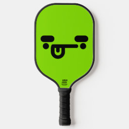 Unartiges verwirrtes Gesicht Grün Pickleball Schläger