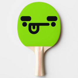 Unartiges verwirrtes Gesicht Grün Tischtennis Schläger