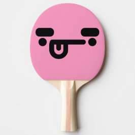 Unartiges verwirrtes Gesicht Hellrosa Ping-Pong-Sc Tischtennis Schläger