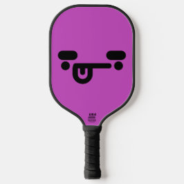 Unartiges verwirrtes Gesicht Lila Pickleball Schläger