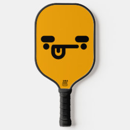 Unartiges verwirrtes Gesicht Orange Pickleball Schläger