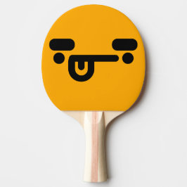 Unartiges verwirrtes Gesicht Orange Tischtennis Schläger