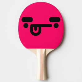 Unartiges verwirrtes Gesicht Rosa Tischtennis Schläger