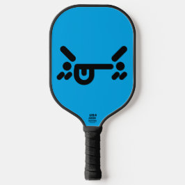 Unartiges wütendes Gesicht Blau Pickleball Schläger