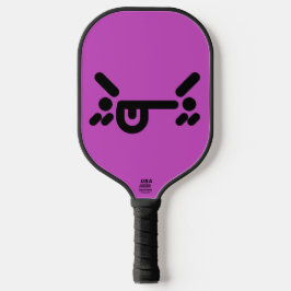 Unartiges wütendes Gesicht Lila Pickleball Schläger