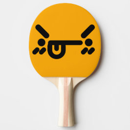 Unartiges wütendes Gesicht Orange Tischtennis Schläger