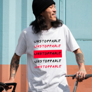 Unaufhaltsam: roter und schwarzer Grunge-inspirier T-Shirt