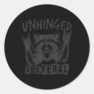 Unaufhaltsam und wilde Funny Raccoon Männer Mädche Runder Aufkleber