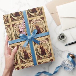 Unaufhaltsame elegante Frau im Jugendstil Geschenkpapier