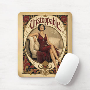 Unaufhaltsame elegante Frau im Jugendstil Mousepad