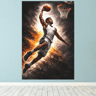Unaufhörlicher Aufstieg – Basketball Power Dunk Leinwanddruck