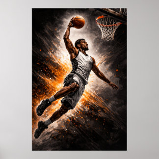 Unaufhörlicher Aufstieg – Basketball Power Dunk Poster