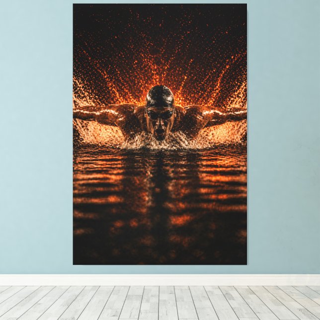 Unaufhörlicher Fluss – Schmetterlingskraft Leinwan Leinwanddruck (Insitu (Holzboden))
