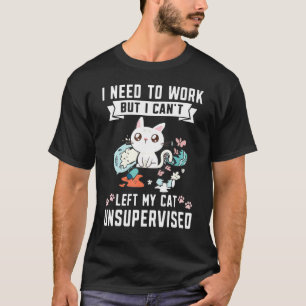 Unbeaufsichtigte weiße Katze Feline T-Shirt
