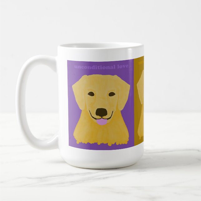 Unbedingte Liebe-goldener Retriever Tasse (Links)