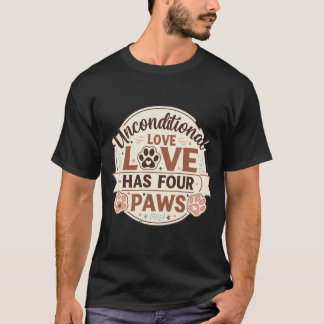Unbedingte Liebe hat vier Paws Vintage Hundekurve T-Shirt