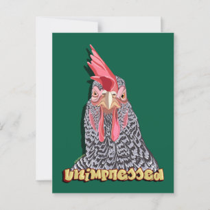 Unbeeindruckt Barred Rock Hen Postkarte