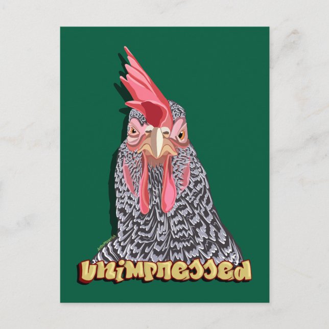 Unbeeindruckt Barred Rock Hen Postkarte (Vorderseite)