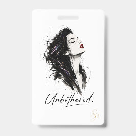 Unbeeindruckt. Personalisiertes Statement-Abzeiche Ausweis