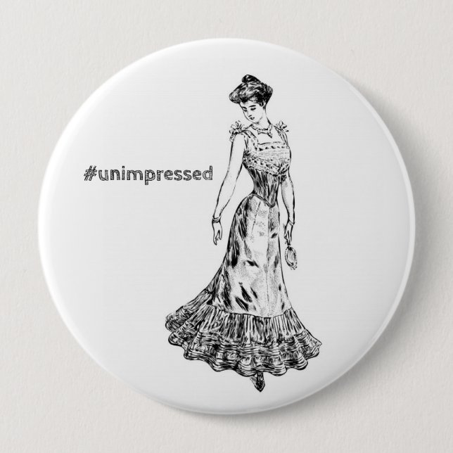 Unbeeindruckte Vintage Lady Button (Vorderseite)