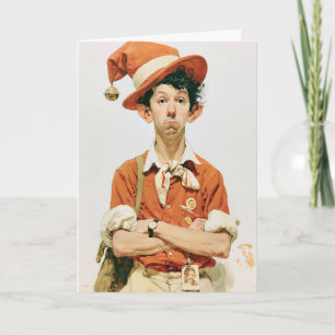 Unbeeindrucktes Weihnachtself-Mugshot Karte