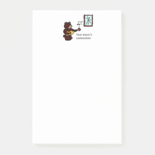 Unbeerbarer Cartoon der Gitarre der Sonnenbären Post-it Klebezettel