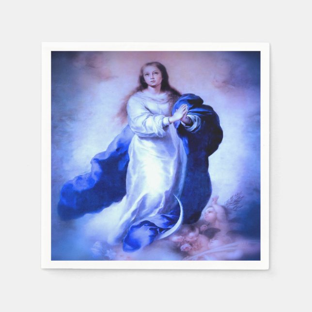 Unbefleckte Empfängnis blau Serviette (Vorderseite)