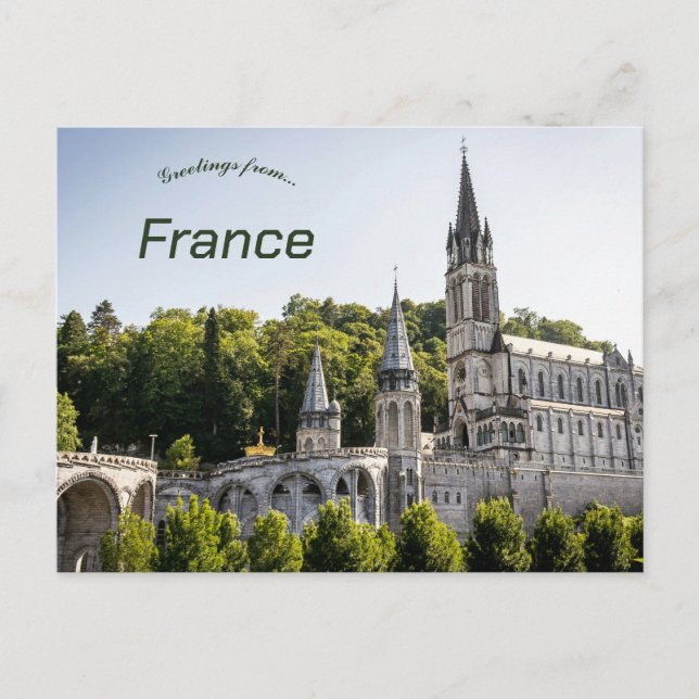 Unbefleckte Empfängnis in Lourdes, Frankreich Postkarte (Vorderseite)